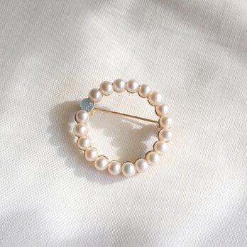 選べるパールブローチ 誕生石xパールブローチ