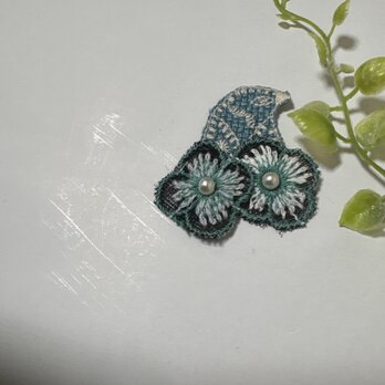 ★ ☆ ＊ ＊☆ハンドメイド☆ミナペルホネンブローチsymphony pihaパールの画像