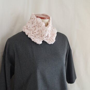 (sale)リネン刺繡のマフラー・うすぴんく（マグネット）の画像