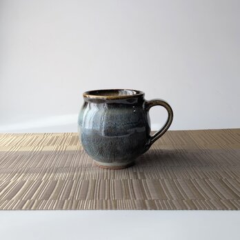 ブルーのほっこりマグカップ　【手仕事　民藝　和　陶器】
