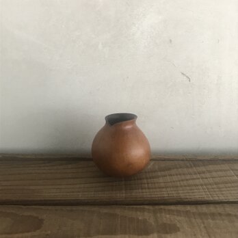 柿渋塗りの小さな瓢箪の花器 250325#05の画像