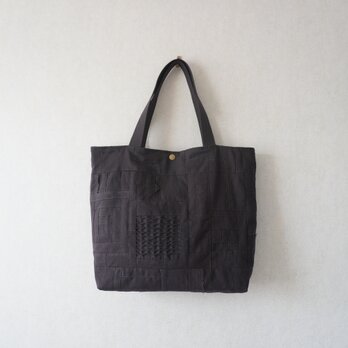 小さな布たちの大きなバッグ　チャコール