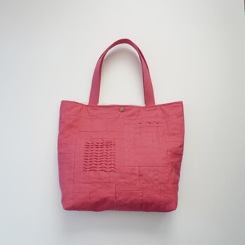 小さな布たちの大きなバッグ　オールドローズ