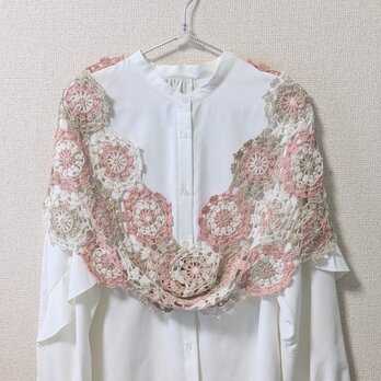 ✳やさしい彩りの花モチーフスヌードコットンリネン✳の画像
