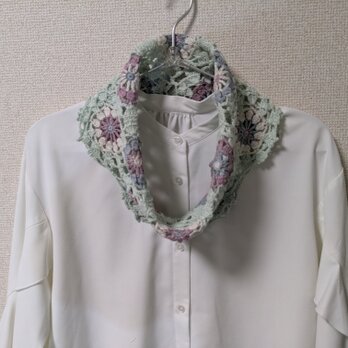 ✳やさしい風をまとう＊花模様のハーフスヌードの画像
