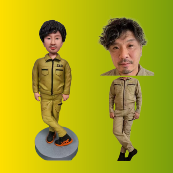 写真入り 人形 フィギュア❤名入れ 肖像画 似顔絵❤贈り物、彼氏、同僚、先輩、上司、友達❤誕生日 開店 周年記念 送別会 昇進のの画像