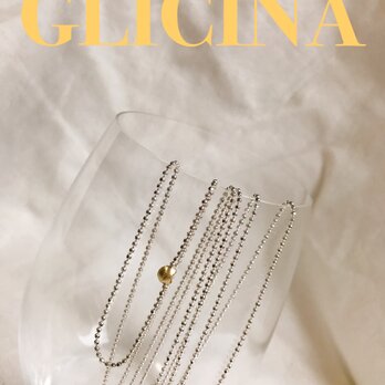 カットボールロングチェーン月アクセントネックレス（エンドパーツ無し）の画像