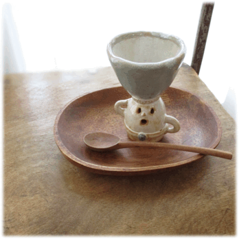 【ハニワちゃんＣｕｐ】ペールブルーの画像
