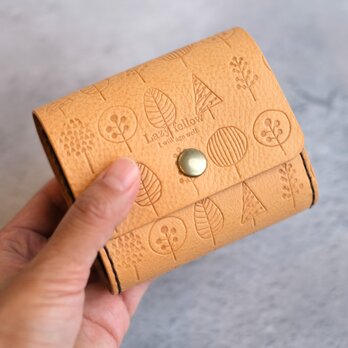 お札を折らない　北欧柄のちいさなお財布　minimum wallet 　三つ折り　納期約1週間の画像