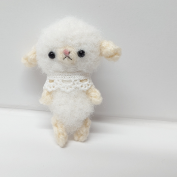 【6.5cm】小さなひつじ・あみぐるみ　白いひつじ　の画像