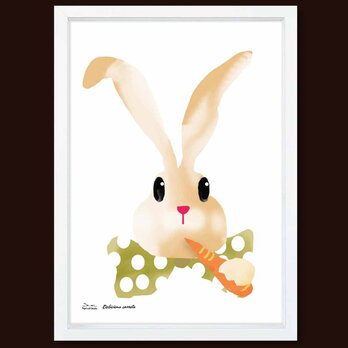 Carrots　うさぎ　送料無料 　イラスト　アート　ポスター　アートポスター　アート/sei検索　3425の画像