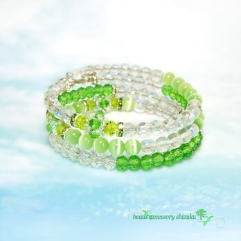 3連コイルブレスレット＊YellowGreenの画像