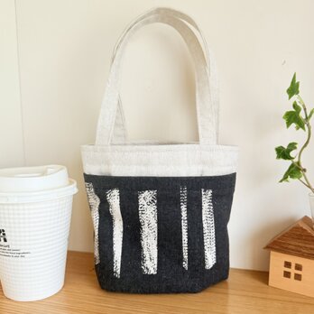超便利☆コンビニコーヒー収納ミニトートバッグ（大）*モノトーンの画像