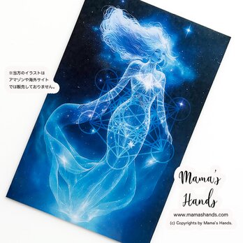プレアデス 五次元 女性 レムリア 宇宙 メタトロン 神聖幾何学 開運 お守り イラスト カード プラスチック製 防水の画像