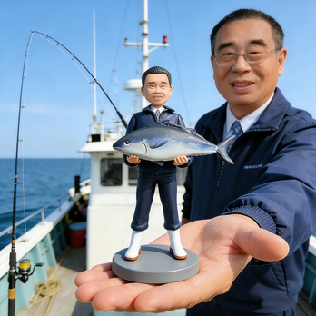 写真から作るオーダーメイド 釣り フィギュア｜釣りファン好きへの特別なギフトにそっくり似顔人形｜ 記念ギフト・記念品 可愛い