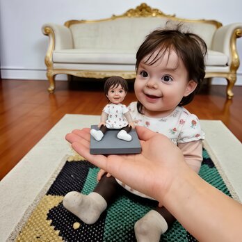 子ども 誕生日プレゼント、出産祝い 妊婦　男の子 女の子 オーダーメイド 似顔絵 人形、赤ちゃん・ベビー 写真 から フィギュア