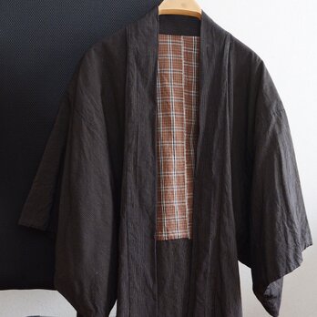 羽織 メンズ 着物 古布 木綿 縞模様 リメイク素材 アンティーク ジャパンヴィンテージ ハンドメイド リメイク素材 Haoriの画像