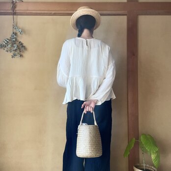 Double Gauze Frill Blouse/ダブルガーゼフリルブラウス