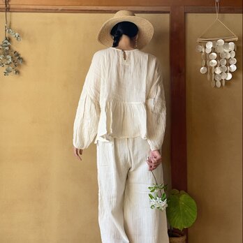 Double Gauze Frill Blouse/ダブルガーゼフリルブラウスの画像