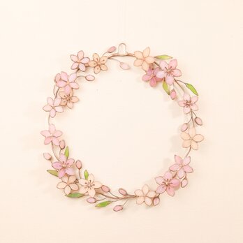 ４月・桜 ＜12ヶ月のリース＞ ✣《 ステンドグラス 》の画像