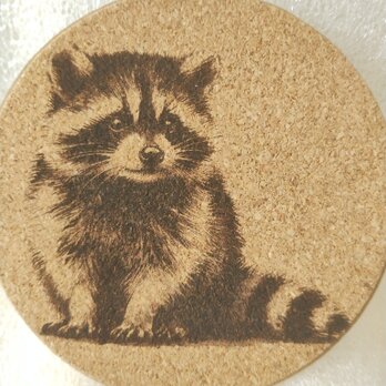 コースター　アライグマの画像
