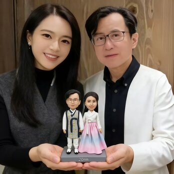 結婚祝い 結婚記念日 結婚式 新郎新婦 オーダーメイド 似顔絵 人形 プチギフト 写真から カップル そっくり　フィギュア 夫婦