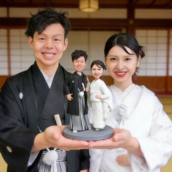 結婚祝い 結婚記念日 結婚式 新郎新婦 オーダーメイド 似顔絵 人形 プチギフト 写真から カップル そっくり　フィギュア 夫婦