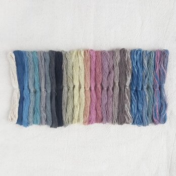 12m×27色セット/草木染め綿糸 太さ0.7mm/刺繍糸・刺し子糸・クロスステッチ・タッセル・ラッピングのコピーの画像