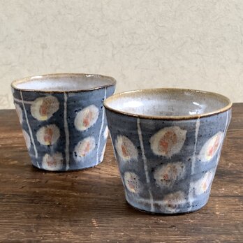 灰青点花　汲み出し茶碗の画像
