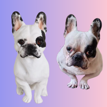 【受注作製】ペットギフト うちの子 写真入り 犬人形 フィギュア、名入れ 愛犬 肖像画 似顔絵❤ペットロス、誕生日、記念日の画像