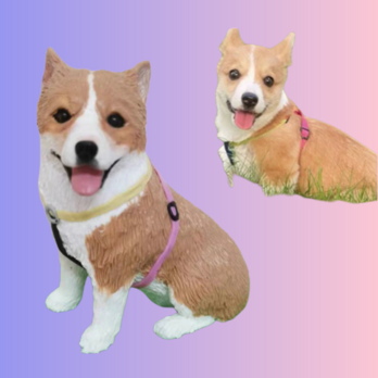 【受注作製】ペットギフト うちの子 写真入り 犬人形 フィギュア、名入れ 愛犬 肖像画 似顔絵❤ペットロス、誕生日、記念日の画像