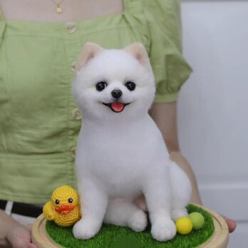 【受注作製】羊毛フェルト、うちの子、犬ぬいぐるみ、フェルト犬、ペットの肖像画、犬猫人形、トイプードル、ペットロス、うちのこ記念日の画像