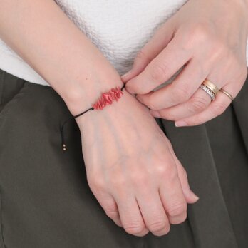Coral  bracelet / 紐ブラックの画像
