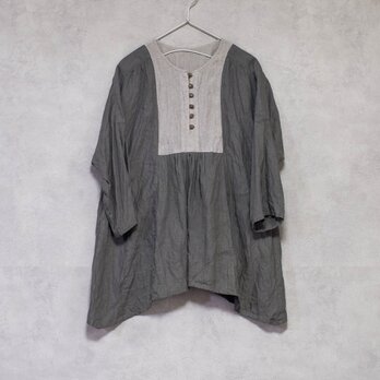 リネンプルオーバー　びんろうじ色の画像
