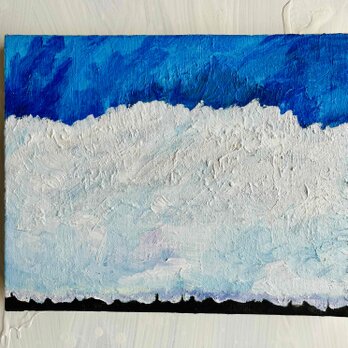 22×27㎝「巨大雲の在る街」油彩・原画・F3の画像