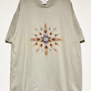 タイダイ Tシャツ XLサイズ 曼荼羅 ベージュ Hippies Dye HD23-76の画像
