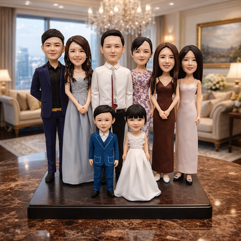 写真から作るオーダーメイドフィギュア｜家族・グループ対応 にそっくり似顔人形｜家族写真を立体に｜世界に一つの記念品 家族記念日