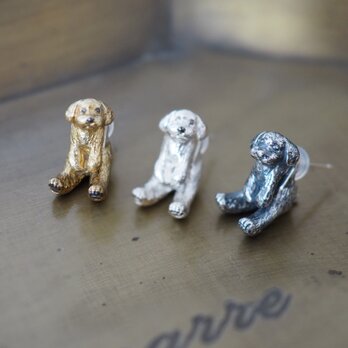 もこもこトイプードルSilverピアス 片耳の画像