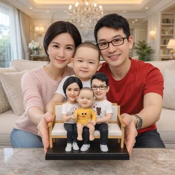 写真から作るオーダーメイドフィギュア｜家族・グループ対応 にそっくり似顔人形｜家族写真を立体に｜世界に一つの記念品 家族記念日