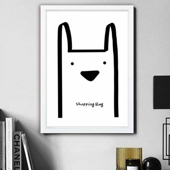 ショッピングバッグ　犬　送料無料 　イラスト　たのしくなるお部屋　アート　ポスター　アートポスター　アート/sei検索　2457の画像