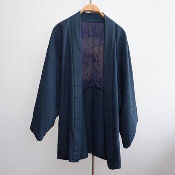 羽織 メンズ 裏勝り 蛇 鷲 鷹 刺繍 アンティーク着物 ジャパンヴィンテージ 昭和 リメイク素材 Haori Jacketの画像