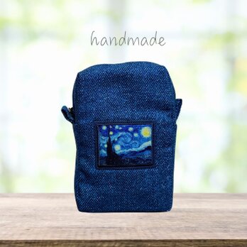 arte｜タバコサイズ縦型ポーチ（ゴッホ：星月夜）送料無料の画像
