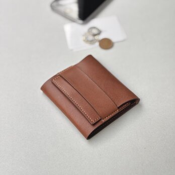 フラップポーチ財布  (牛ヌメ革 | BROWN)の画像