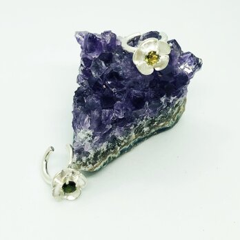 トルマリン　花イヤーカフ　925の画像
