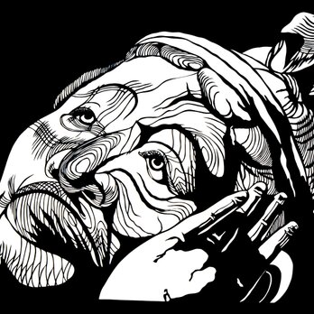 切り絵「十二神将・羊神」の画像