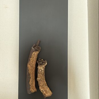 雛　焼締&泥彩釉　筒雛　陶額(長角大)  No.10の画像