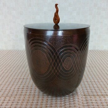 黒味銅水指　波紋