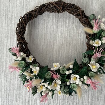 籐の花のリース(ドクダミとあざみ）の画像
