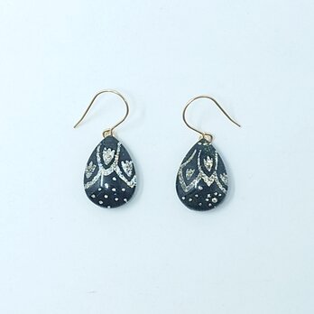 和紙ジュエリー　ピアス・イヤリング　しずく　レースの画像
