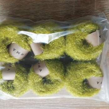 【毛糸玉】ラメ入りモール糸の毛糸玉6個セット（約334ｇ）イエローの画像